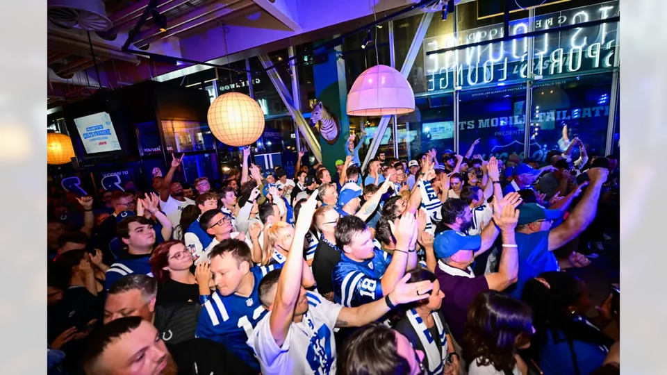 Colts fans filling the room at Greenwood in London